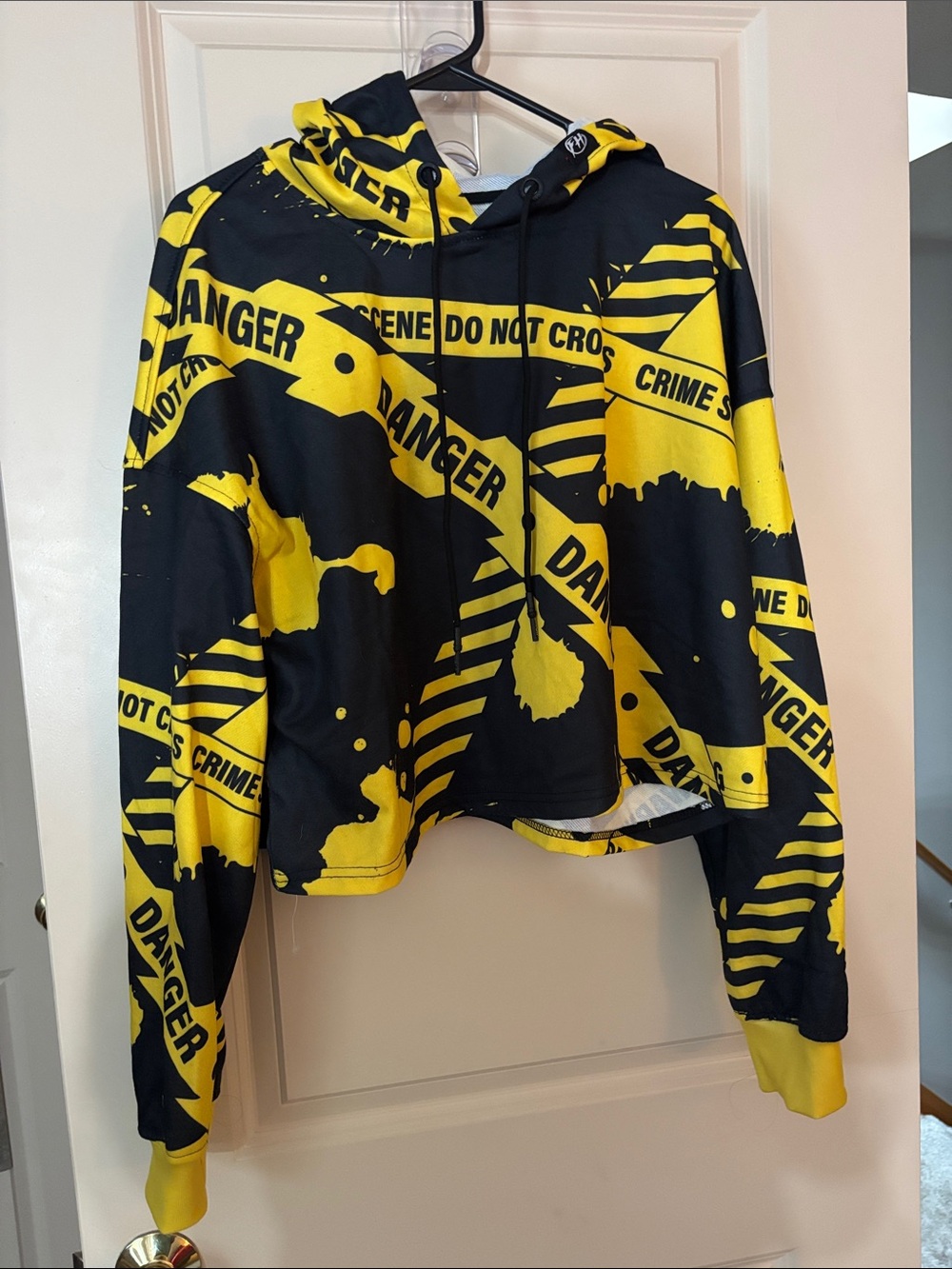 Women’s Black & Yellow 'Danger' Graphic Hoodie Jacket